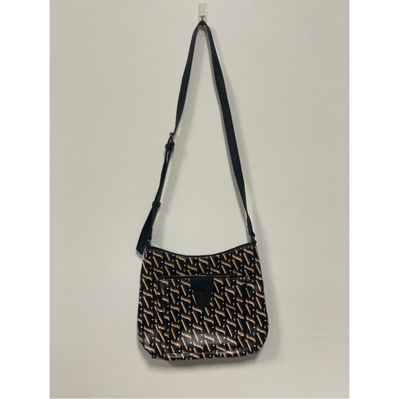 Simply Vera Vera Wang Faux Leather Crossbody Bag Black & Tan - Picture 2 of 8